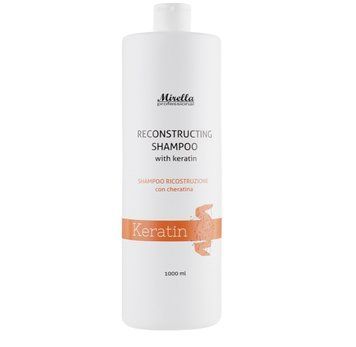 ВОСТАНАВЛИВАЮЩИЙ ШАМПУНЬ Mirella Professional Reconstructing shampoo with keratin 1000 мл